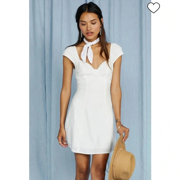 SAGE THE LABEL ALL MINE MINI DRESS IN WHITE SIZE XS wedding guest chic